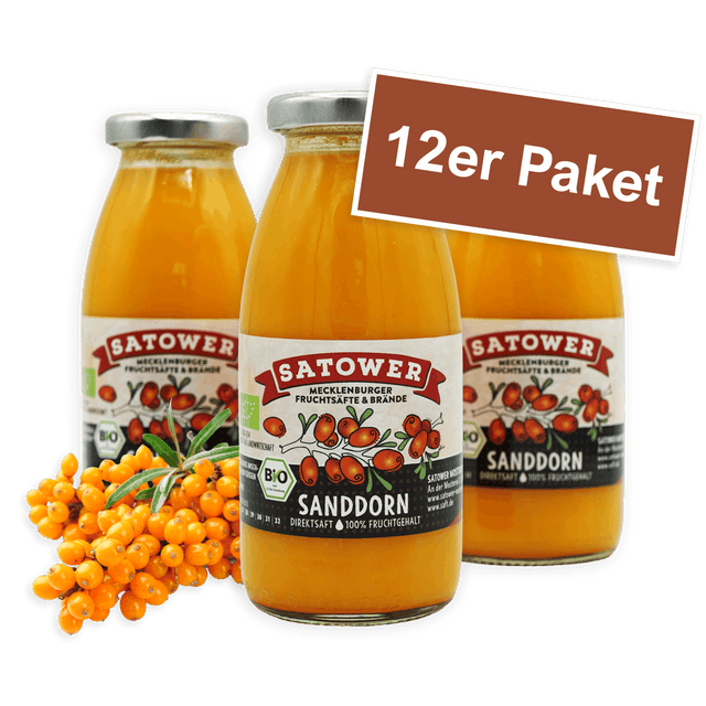 Satower Mosterei 12 x 250ml Satower Sanddornsaft (Direktsaft)