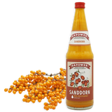Satower Sanddornsaft 0,7 l Flasche mit Sanddornbeeren – 100 % Direktsaft aus Sanddorn
