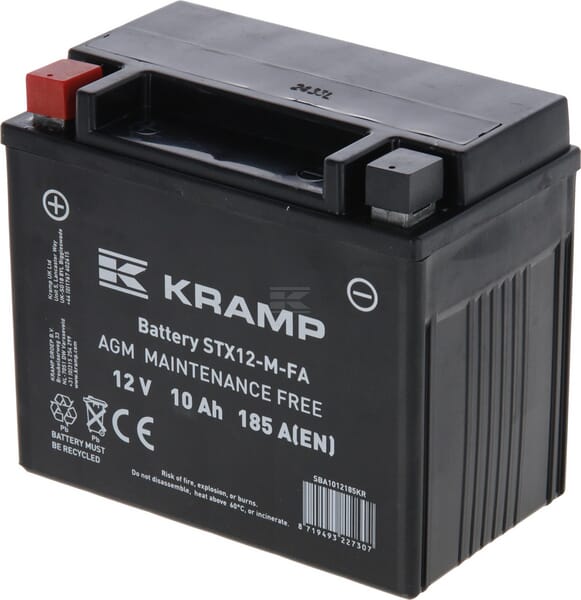 Kramp, Starterbatterie, 12V, 10Ah, 185A, 151 x 87 x 131mm