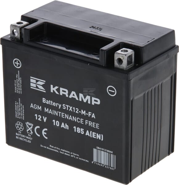 Kramp, Starterbatterie, 12V, 10Ah, 185A, 151 x 87 x 131mm