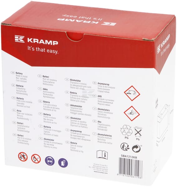 Kramp, Starterbatterie, 12V, 12Ah, 210A, 151 x 70 x 147mm