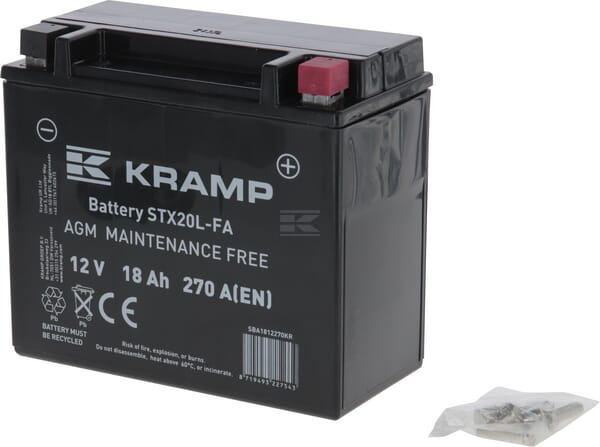 Kramp, Starterbatterie, 12V, 18Ah, 270A, 175 x 87 x 156mm