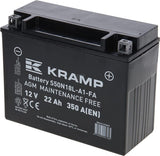 Kramp, Starterbatterie, 12V, 22Ah, 350A, 205 x 89 x 164mm