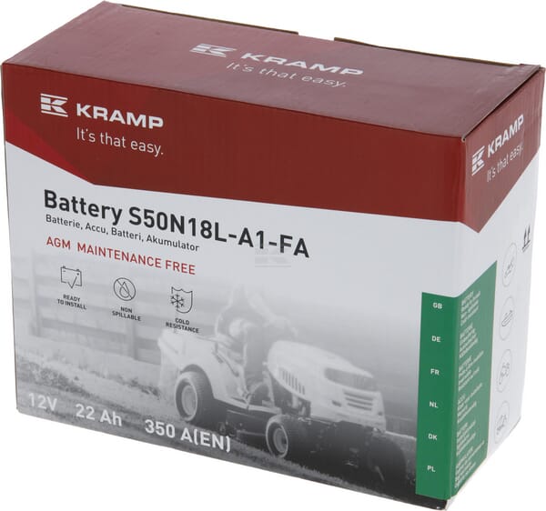 Kramp, Starterbatterie, 12V, 22Ah, 350A, 205 x 89 x 164mm