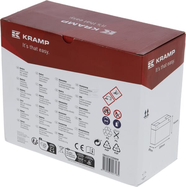 Kramp, Starterbatterie, 12V, 22Ah, 350A, 205 x 89 x 164mm