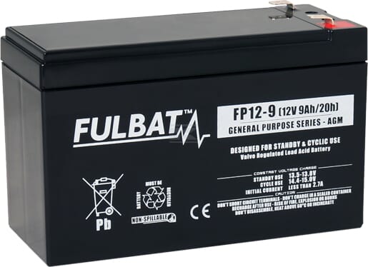 Fulbat, Starterbatterie, 12V, 9Ah, 151 x 65 x 93.5mm