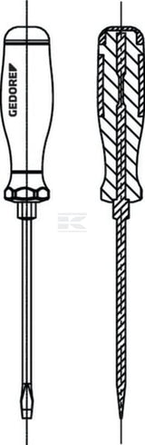 Schraubendreher, klingenbreite 3.5mm, klingenstärke 0.6mm, Länge 180mm, Gedore