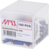 Sicherung, Torpedo, 25A,  Blau, 25mm, 100Stk., iMaXX