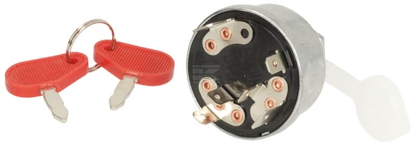 Zündschalter mit Schlüssel, 12/24V, 4 Positionen, 16A, Flachstecker