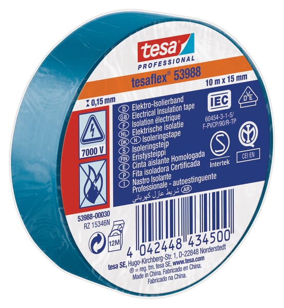 Isolierband, blau, 10 m x 15 mm TesaFLEX®
