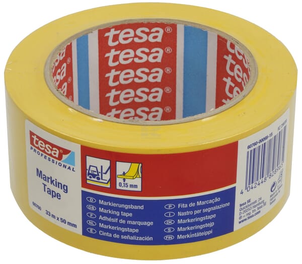 Klebeband, zur Warnung vor Gefahren, Bodenmarkierung, gelb, 33 m x 50 mm, Tesa®