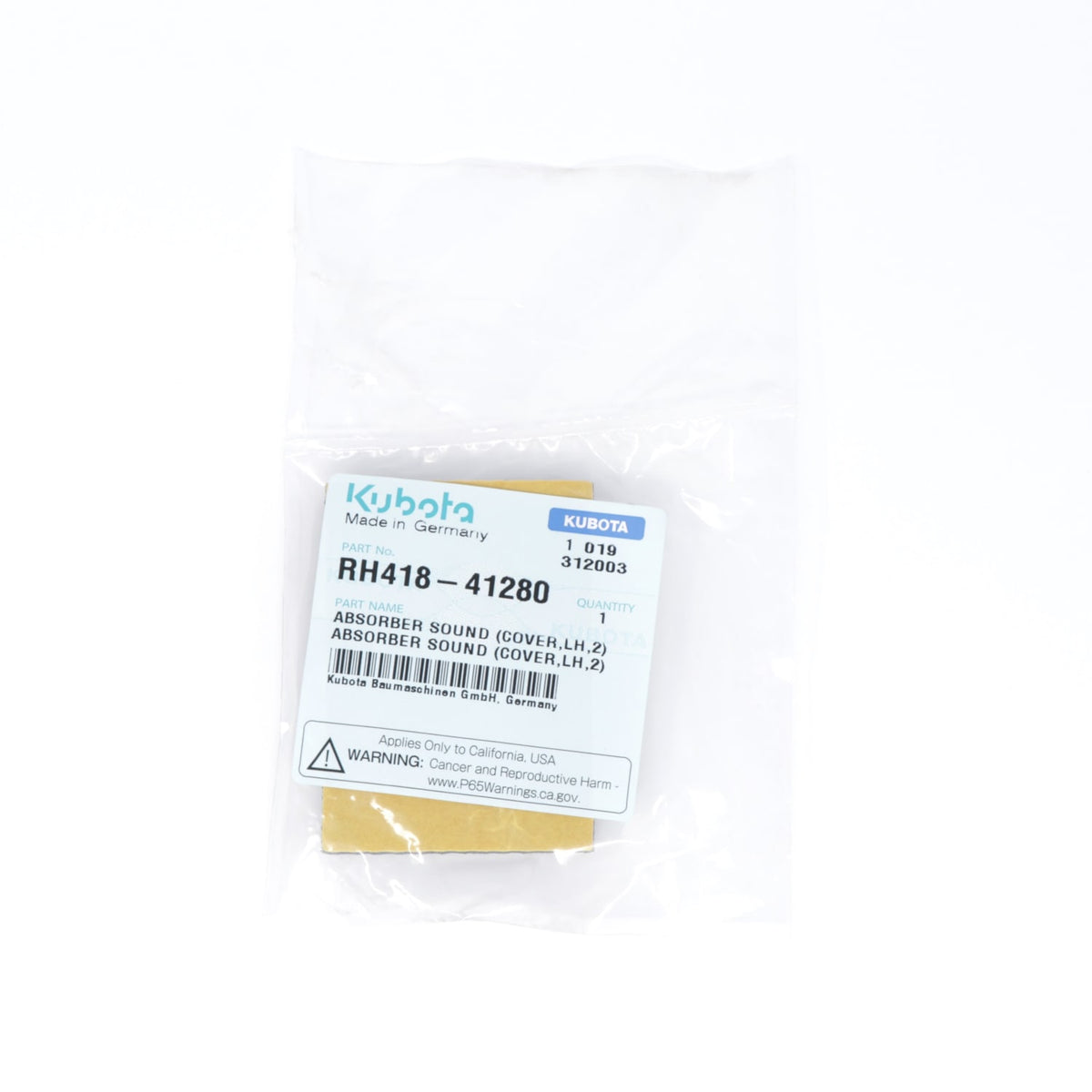 Kubota ABSORBER SOUND (COVER,LH,2)