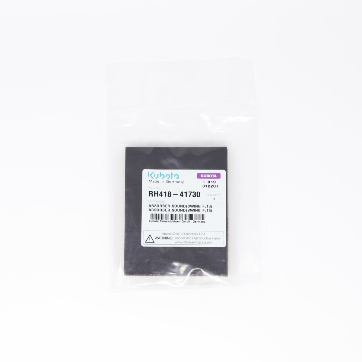 Kubota ABSORBER,SOUND(SWING F,13)