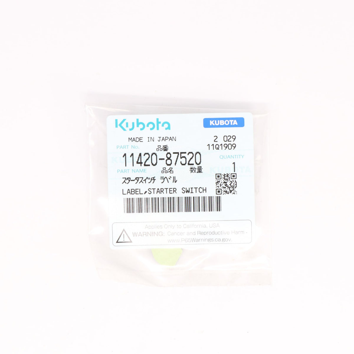 Kubota AUFKLEBER