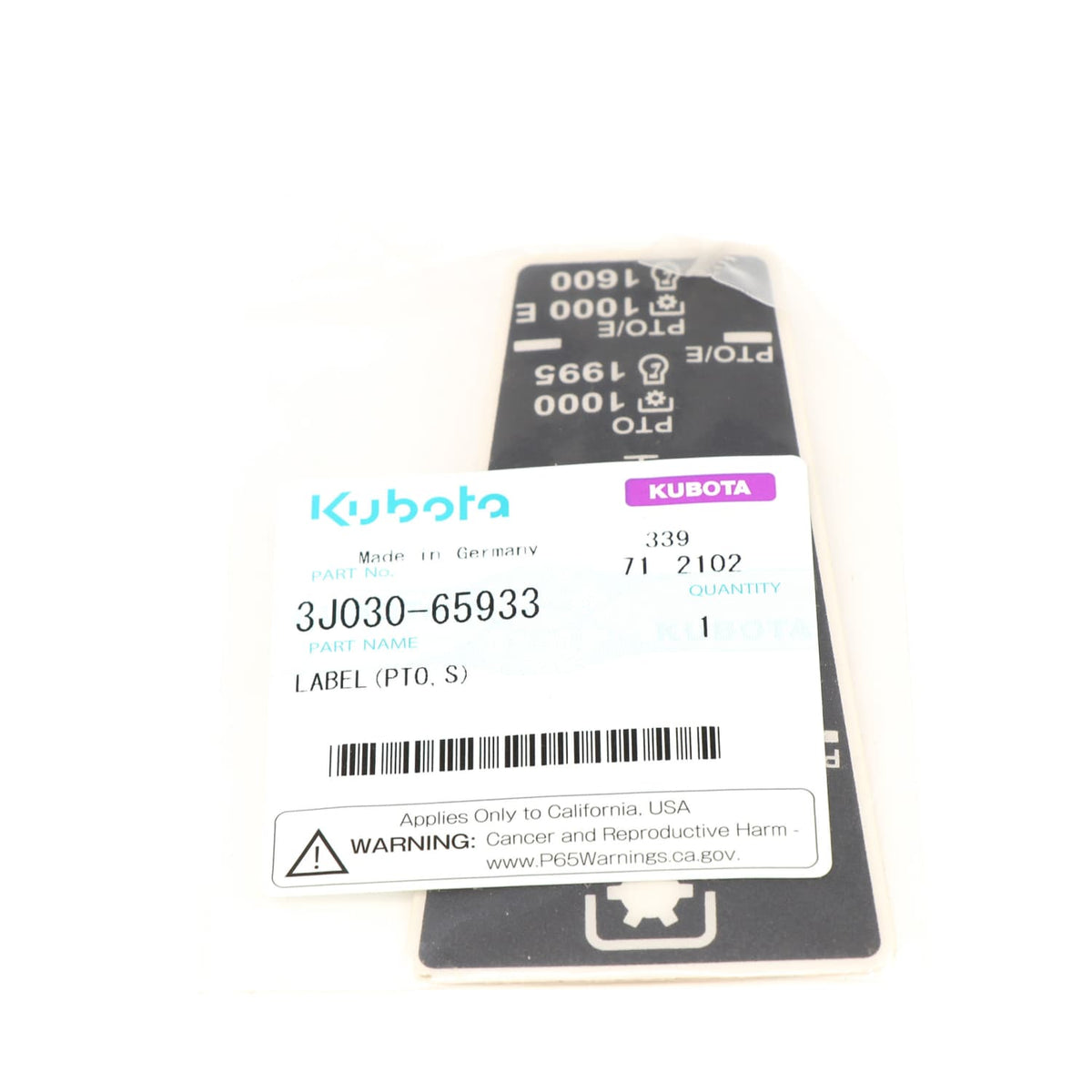 Kubota AUFKLEBER