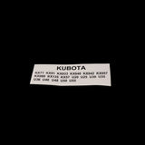 Kubota AUFKLEBER