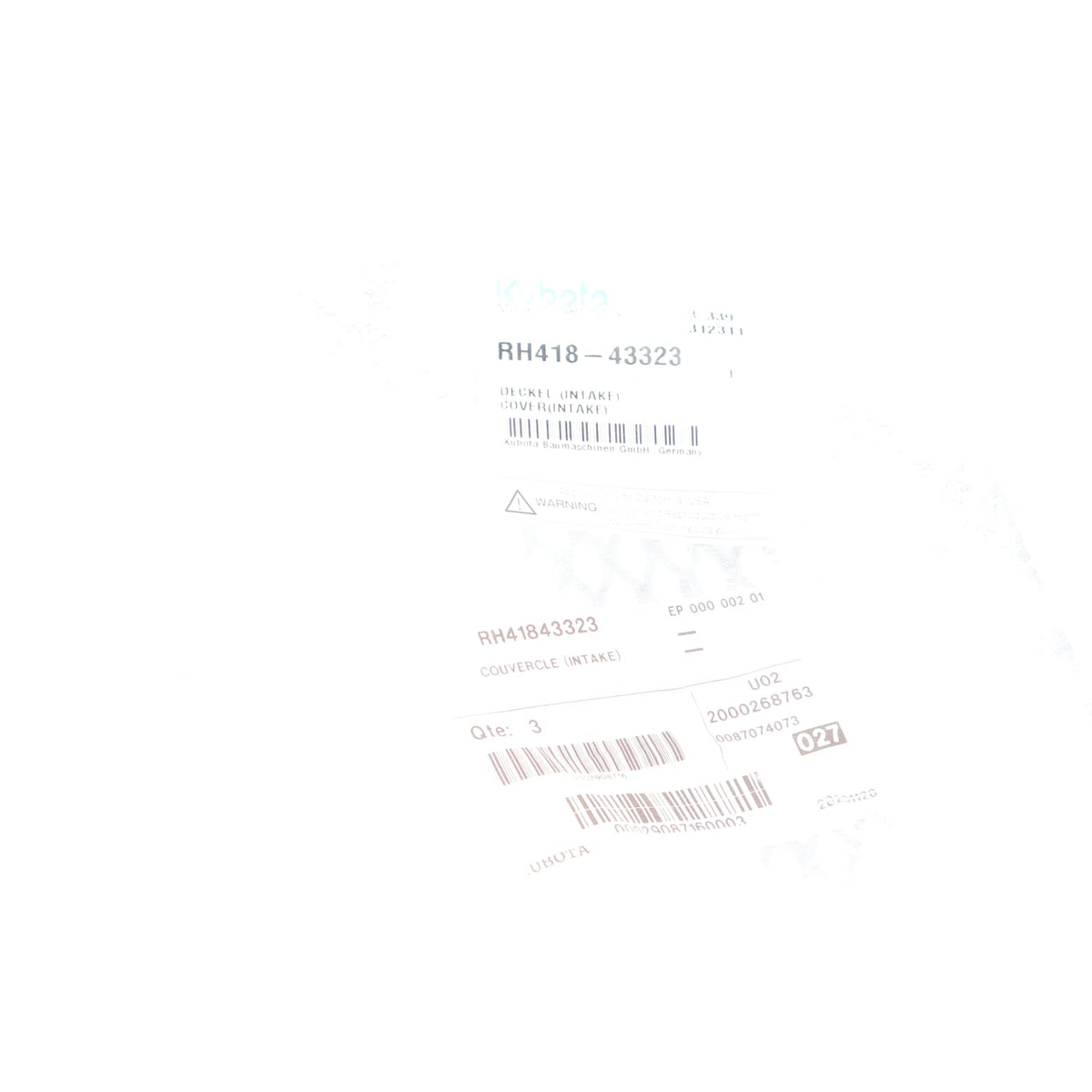 Kubota DECKEL (INTAKE)