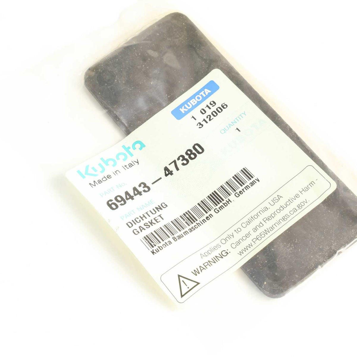 Kubota DICHTUNG WEICHKAUTSCHUK