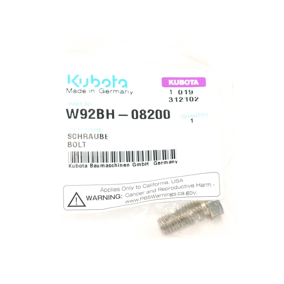 Kubota SCHRAUBE