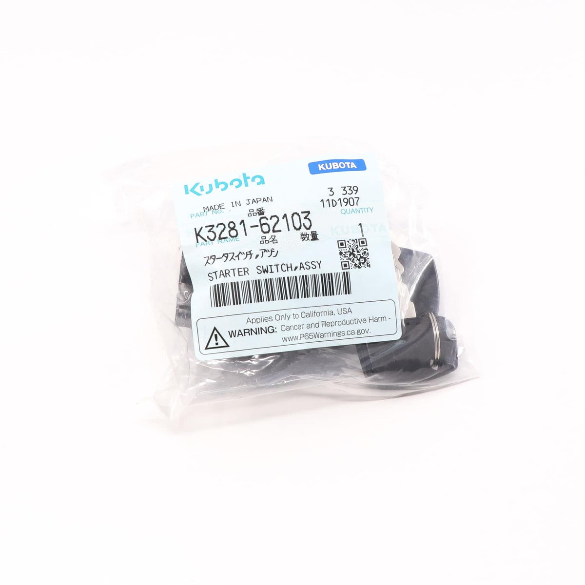 Kubota STARTER SWITCH,ASSY