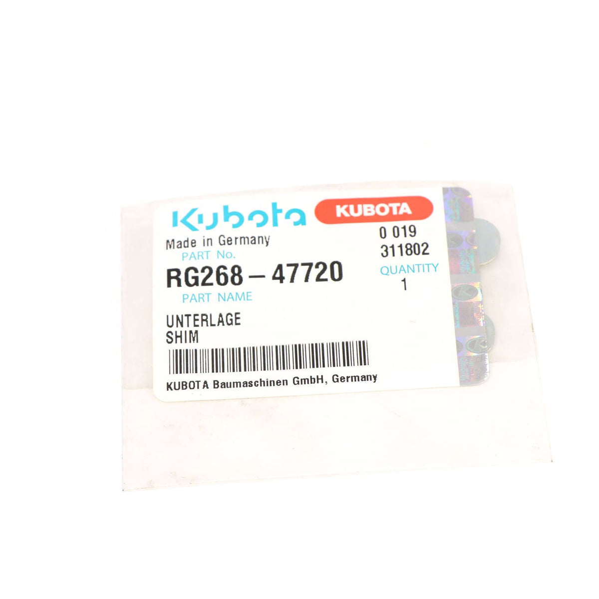 Kubota UNTERLEGSCHEIBE