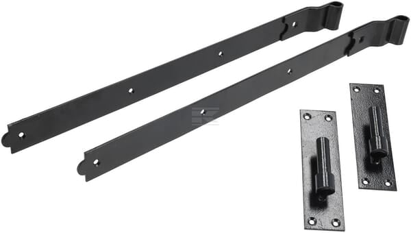 Gebogener Haken und Bänder 750 mm 30" Schwarz