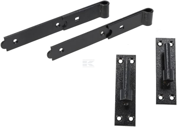 Gerader Haken und Bänder 250 mm 10" Schwarz