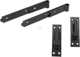 Gerader Haken und Bänder 250 mm 10" Schwarz