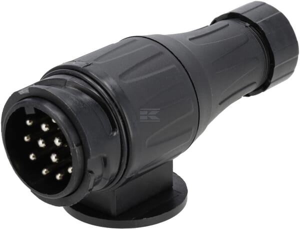 Anhängerstecker 13-polig, Kunststoff, 12V, lange Ausführung, Schraubklemmen (Packung mit 10 Stück)