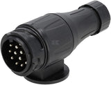 Anhängerstecker 13-polig, Kunststoff, 12V, lange Ausführung, Schraubklemmen (Packung mit 10 Stück)