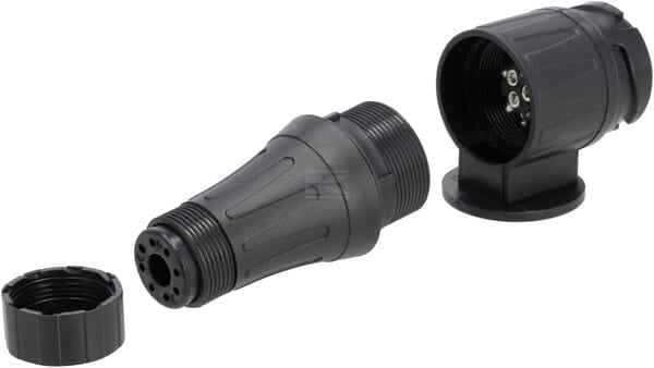 Anhängerstecker 13-polig, Kunststoff, 12V, lange Ausführung, Schraubklemmen (Packung mit 10 Stück)