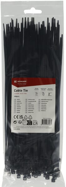 Kabelbinder 3,6x250mm, schwarz, 100St.