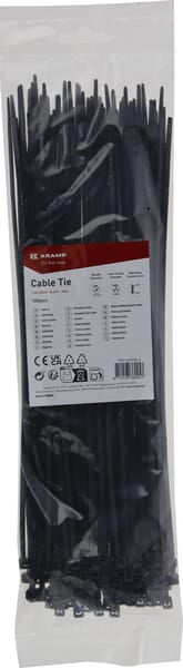 Kabelbinder 3.6x300mm, schwarz, 100St.