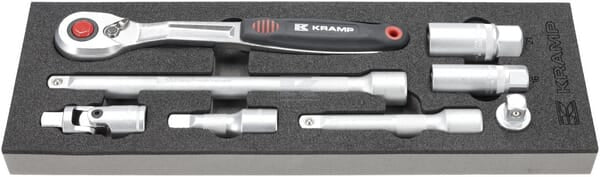 Ratsche und Zubehör 1/2" 8-tlg.
