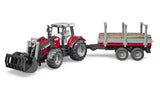 Massey Ferguson 7480 mit Frontlader und Rückewagen
