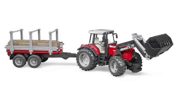 Massey Ferguson 7480 mit Frontlader und Rückewagen