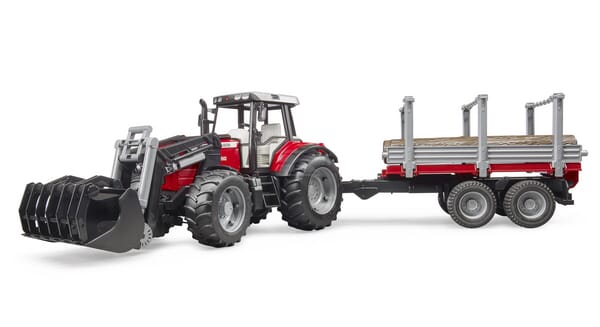 Massey Ferguson 7480 mit Frontlader und Rückewagen