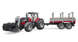 Massey Ferguson 7480 mit Frontlader und Rückewagen