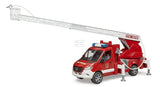 MB Sprinter Feuerwehrfahrzeug mit Leiter, Wasserpumpe und Lampe + Soundmodul