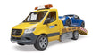 MB Sprinter Transporter mit Lampe + Soundmodul und BRUDER Roadster