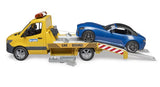 MB Sprinter Transporter mit Lampe + Soundmodul und BRUDER Roadster
