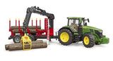 John Deere 7R 350 mit Anhänger für Baumstämme