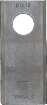 Mähmesser links / rechts 105x47x3 mm, Bohrung Ø 21 mm, geeignet für Kverneland / Claas / PZ / Krone / Marangon / Massey Ferguson / Pöttinger / Taarup / Vicon, 25er-Packung