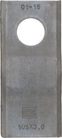 Mähmesser links / rechts 105x47x3 mm, Bohrung Ø 21 mm, geeignet für Kverneland / Claas / PZ / Krone / Marangon / Massey Ferguson / Pöttinger / Taarup / Vicon, 25er-Packung