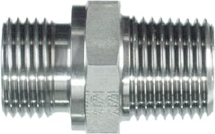 Gerades Anschlussstück M 1/4" BSP x 1/4" NPT SS