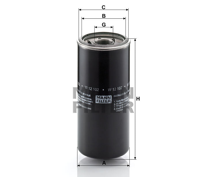 W 12 102 Wechselfilter SpinOn