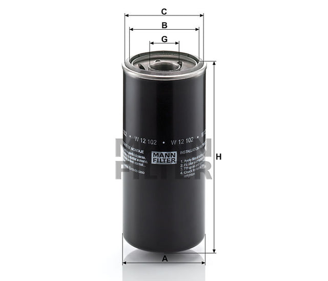 W 12 102 Wechselfilter SpinOn