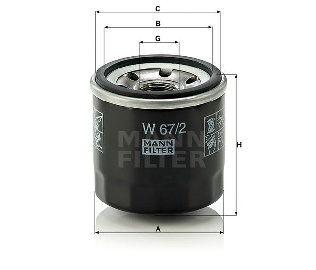 W 67/2 Wechselfilter SpinOn