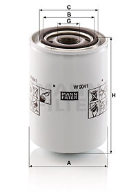 W 9041 Wechselfilter SpinOn