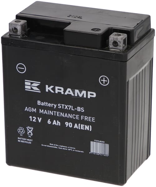 Kramp, Starterbatterie, 12V, 6Ah, 90A, 114 x 71 x 131mm